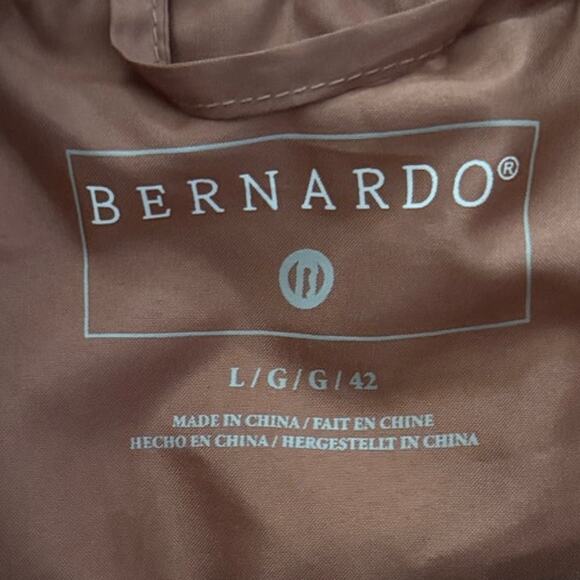 BERNARDO NWOT Long-Line Removable Hood Snap Front w/Pockets Quilted Coat L Clay - Picture 4 of 9